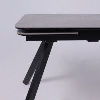 Стол ЛЕОН 1200(1840)*800*760 Камень серый Bayona Grey/Черный матовый купить в Минске