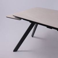 Стол ЛЕОН 1200(1840)*800*760 Камень слоновая кость Bayona Ivory/Черный матовый купить в Минске