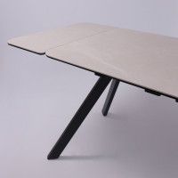 Стол ЛЕОН 1200(1840)*800*760 Камень слоновая кость Bayona Ivory/Черный матовый купить в Минске