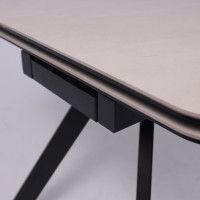 Стол ЛЕОН 1200(1840)*800*760 Камень слоновая кость Bayona Ivory/Черный матовый купить в Минске