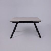 Стол ЛЕОН 1200(1840)*800*760 Камень слоновая кость Bayona Ivory/Черный матовый купить в Минске