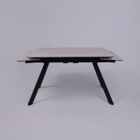 Стол ЛЕОН 1200(1840)*800*760 Камень слоновая кость Bayona Ivory/Черный матовый купить в Минске