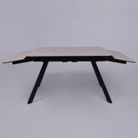 Стол ЛЕОН 1200(1840)*800*760 Камень слоновая кость Bayona Ivory/Черный матовый купить в Минске