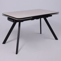 Стол ЛЕОН 1200(1840)*800*760 Камень слоновая кость Bayona Ivory/Черный матовый купить в Минске