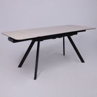 Стол ЛЕОН 1200(1840)*800*760 Камень слоновая кость Bayona Ivory/Черный матовый купить в Минске