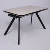 Стол ЛЕОН 1200(1840)*800*760 Камень слоновая кость Bayona Ivory/Черный матовый купить в Минске