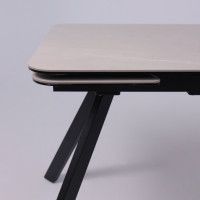 Стол ЛЕОН 1200(1840)*800*760 Камень слоновая кость Bayona Ivory/Черный матовый купить в Минске