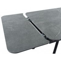 Стол ЛЕОН 1200(1840)*800*750 камень серый/черный матовый купить в Минске