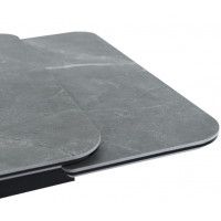 Стол ЛЕОН 1200(1840)*800*750 камень серый/черный матовый купить в Минске