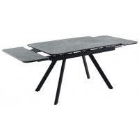 Стол ЛЕОН 1200(1840)*800*750 камень серый/черный матовый купить в Минске