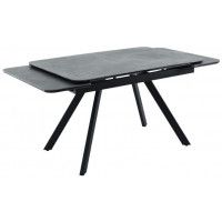 Стол ЛЕОН 1200(1840)*800*750 камень серый/черный матовый купить в Минске