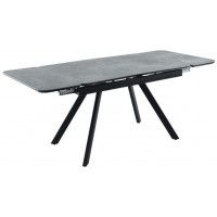 Стол ЛЕОН 1200(1840)*800*750 камень серый/черный матовый купить в Минске