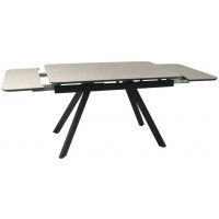 Стол ЛЕОН 1200(1840)*800*750 камень слоновая кость/черный матовый купить в Минске Стол ЛЕОН 1200(1840)*800*750 камень слоновая кость/черный матовый купить в Минске