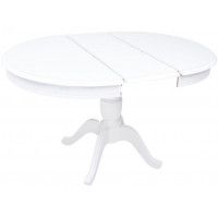 Стол ЛЕОНАРДО дерево+стекло d.1000(1300)*1000 белый/белый купить в Минске