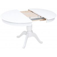 Стол ЛЕОНАРДО дерево+стекло d.1000(1300)*1000 белый/белый купить в Минске