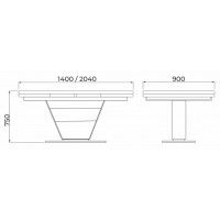 Стол МАЛЬТА 1400(2040)*900 белый мрамор/черный матовый купить в Минске