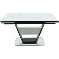 Стол МАЛЬТА 1400(2040)*900 белый мрамор/черный матовый купить в Минске