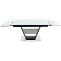 Стол МАЛЬТА 1400(2040)*900 белый мрамор/черный матовый купить в Минске