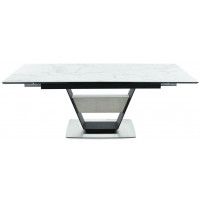 Стол МАЛЬТА 1400(2040)*900 белый мрамор/черный матовый купить в Минске