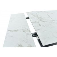 Стол МАЛЬТА 1400(2040)*900 белый мрамор/черный матовый купить в Минске