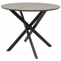 Стол МЕХИКО D950 камень белый / черный матовый