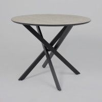 Стол МЕХИКО D950 камень белый / черный матовый Стол МЕХИКО D950 камень белый / черный матовый