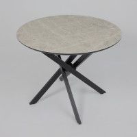 Стол МЕХИКО D950 камень белый / черный матовый Стол МЕХИКО D950 камень белый / черный матовый