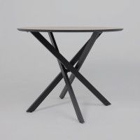 Стол МЕХИКО D950 камень белый / черный матовый Стол МЕХИКО D950 камень белый / черный матовый