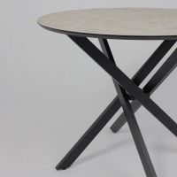 Стол МЕХИКО D950 камень белый / черный матовый Стол МЕХИКО D950 камень белый / черный матовый