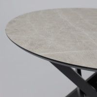 Стол МЕХИКО D950 камень белый / черный матовый Стол МЕХИКО D950 камень белый / черный матовый