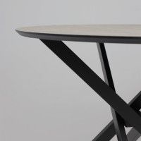 Стол МЕХИКО D950 камень белый / черный матовый Стол МЕХИКО D950 камень белый / черный матовый