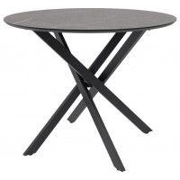 Стол МЕХИКО D950 камень черный / черный матовый Стол МЕХИКО D950 камень черный / черный матовый