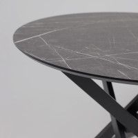 Стол МЕХИКО D950 камень черный / черный матовый Стол МЕХИКО D950 камень черный / черный матовый