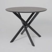 Стол МЕХИКО D950 камень черный / черный матовый Стол МЕХИКО D950 камень черный / черный матовый