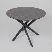 Стол МЕХИКО D950 камень черный / черный матовый Стол МЕХИКО D950 камень черный / черный матовый