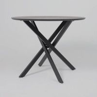 Стол МЕХИКО D950 камень черный / черный матовый Стол МЕХИКО D950 камень черный / черный матовый