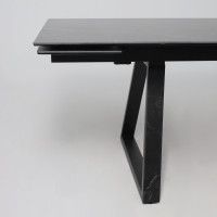 Стол МОНАКО NEW 1600(2240)*900 камень черный Greys Black/черный матовый (квадро) Стол МОНАКО NEW 1600(2240)*900 камень черный Greys Black/черный матовый (квадро)