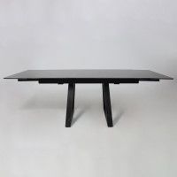 Стол МОНАКО NEW 1600(2240)*900 камень черный Greys Black/черный матовый (квадро) Стол МОНАКО NEW 1600(2240)*900 камень черный Greys Black/черный матовый (квадро)