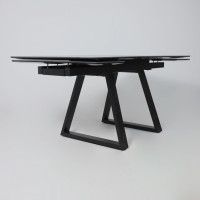 Стол МОНАКО NEW 1600(2240)*900 камень черный Greys Black/черный матовый (квадро) Стол МОНАКО NEW 1600(2240)*900 камень черный Greys Black/черный матовый (квадро)