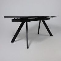 Стол МОНАКО NEW 1600(2240)*900 камень черный Greys Black/черный матовый Стол МОНАКО NEW 1600(2240)*900 камень черный Greys Black/черный матовый