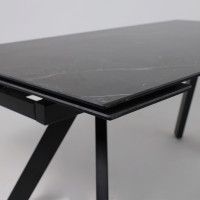 Стол МОНАКО NEW 1600(2240)*900 камень черный Greys Black/черный матовый Стол МОНАКО NEW 1600(2240)*900 камень черный Greys Black/черный матовый