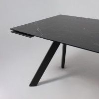 Стол МОНАКО NEW 1600(2240)*900 камень черный Greys Black/черный матовый Стол МОНАКО NEW 1600(2240)*900 камень черный Greys Black/черный матовый
