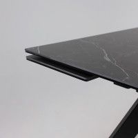 Стол МОНАКО NEW 1600(2240)*900 камень черный Greys Black/черный матовый Стол МОНАКО NEW 1600(2240)*900 камень черный Greys Black/черный матовый