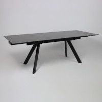 Стол МОНАКО NEW 1600(2240)*900 камень черный Greys Black/черный матовый Стол МОНАКО NEW 1600(2240)*900 камень черный Greys Black/черный матовый