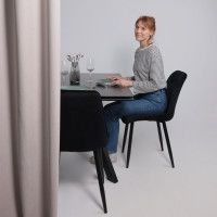 Стол МОНАКО NEW 1600(2240)*900 камень черный Greys Black/черный матовый Стол МОНАКО NEW 1600(2240)*900 камень черный Greys Black/черный матовый