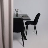 Стол МОНАКО NEW 1600(2240)*900 камень черный Greys Black/черный матовый Стол МОНАКО NEW 1600(2240)*900 камень черный Greys Black/черный матовый