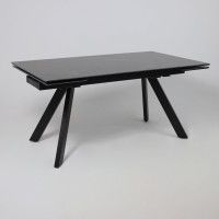 Стол МОНАКО NEW 1600(2240)*900 камень черный Greys Black/черный матовый Стол МОНАКО NEW 1600(2240)*900 камень черный Greys Black/черный матовый