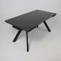 Стол МОНАКО NEW 1600(2240)*900 камень черный Greys Black/черный матовый Стол МОНАКО NEW 1600(2240)*900 камень черный Greys Black/черный матовый