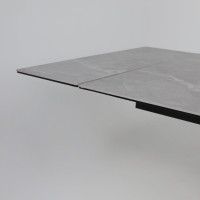Стол МОНАКО NEW 1600(2240)*900 камень серый Greys Grey/черный матовый