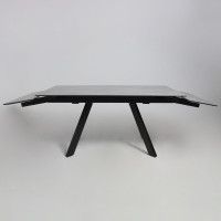 Стол МОНАКО NEW 1600(2240)*900 камень серый Greys Grey/черный матовый